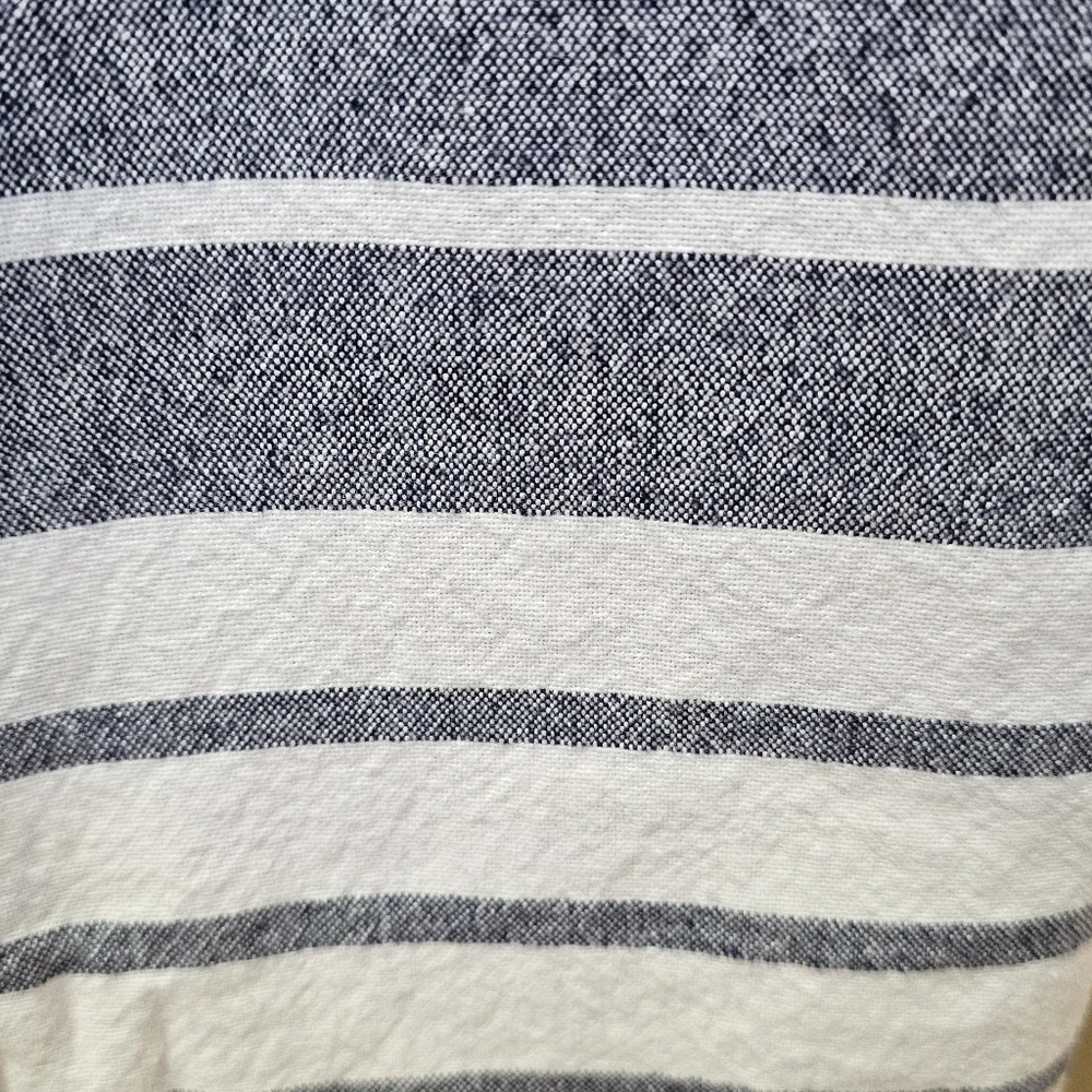 Blue & White Striped Fabric Shower Curtain 64